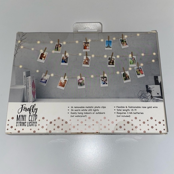 Firefly Rose Gold Mini Clip String Lights - Picture 2 of 2